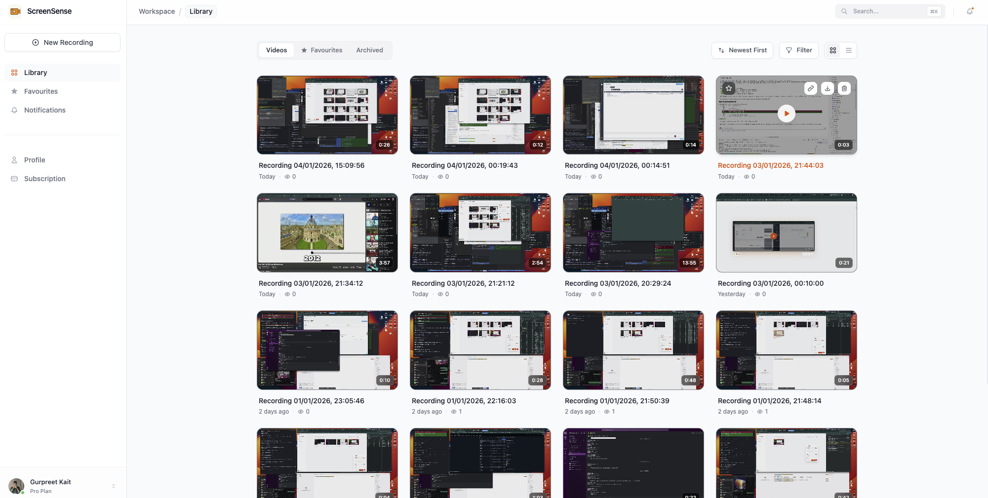 ScreenSense Dashboard